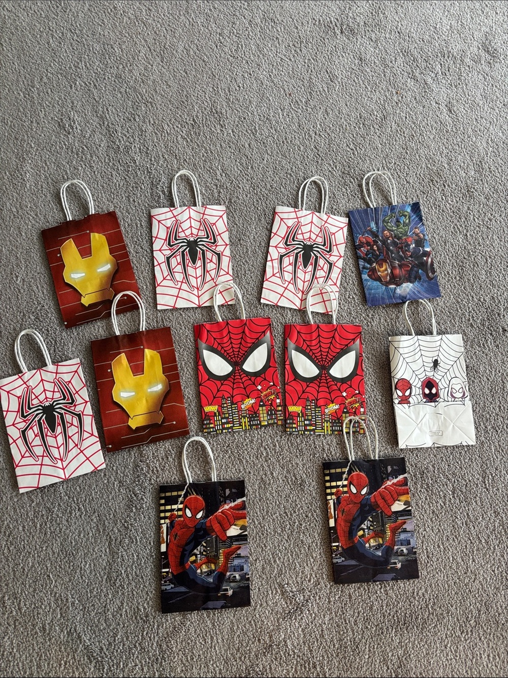 Spider-Man & Iron Man Party Gift paper Bags - Mixed Marvel Designs